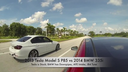 Tesla Model S P85 vs Bmw 335i