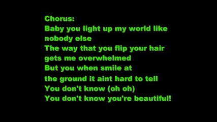 One Direction - What Makes You Beautiful - Lyrics On Screen