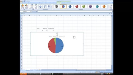 Как да направим кръгова диаграма с програмата Exel 2007