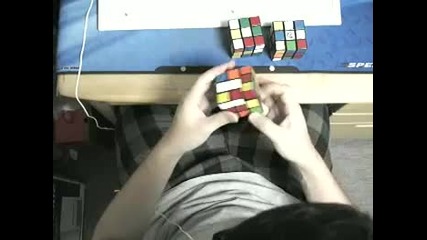 3 Rubiks Cubes in a row 39.30 seconds 
