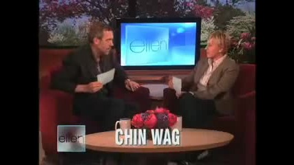 Hugh Laurie в шоуто на Ellen Degeneres (british accent vs. american )