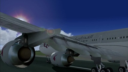Fs9: Qatar Airways A340 Landing at Sofia 