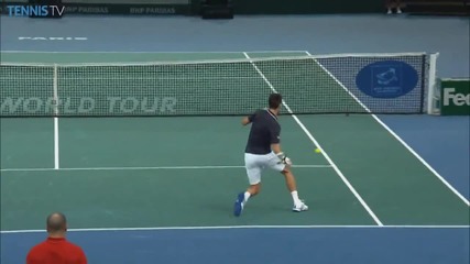 a Mess Of a Hot Shot By Novak Djokovic - Bnp Paribas Paris Masters 2014