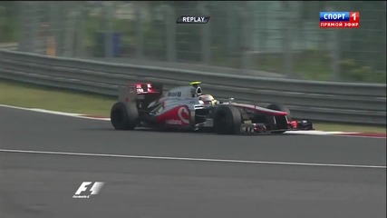 F1 Гран при на Индия 2012 - Hamilton взима завоя на дрифт [hd]