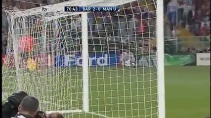 Uefa Champions League Barcelona 2 - 0 Man. United 27 May 2009 2nd goal Messi 