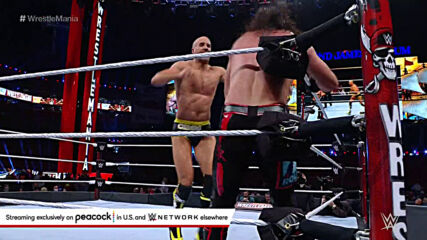Cesaro Swings into a Seth Rollins splash: WrestleMania 37 – Night 1 (WWE Network Exclusive)