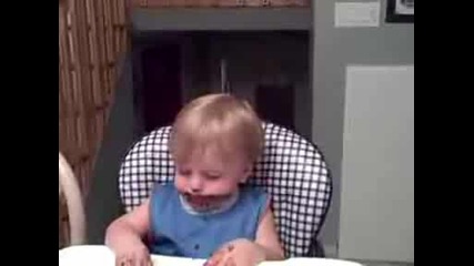 Giant Baby Eating Cup Cake