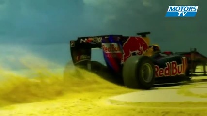 F1 La Red Bull roule sur la plage 