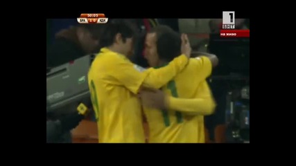 Бразилия 2 - 0 Кот Дивоар Втори Гол На Луис Фабиано 20.06.10 Бг Аудио Hq 