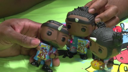 The New Day go hands-on with their FYE-exclusive Funko Pop! vinyl figures