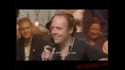 James Hetfield parodies Dave Mustaine (france 2008)