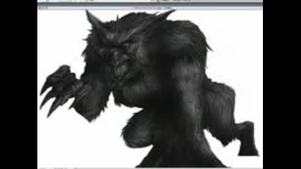 Speed Painting Werewolf Lurking