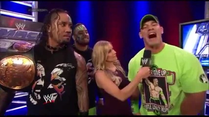 John Cena и The Usos дават интервю за The Wyatt Family - Wwe Smackdown - 23/5/14