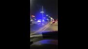 Кола се преобърна по таван на столичното Околовръстно