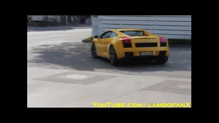 Lamborghini Gallardo тръгва от бензиностанцията