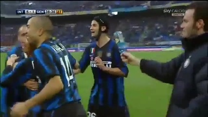 Nagatomo Goal - Inter vs Genoa 5 - 1 ( (06 - 03 - 2011) ) 