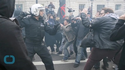London Protesters Scuffle With Police at Anti-Cameron Rally