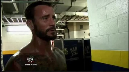 Си Ем Пънк след победата си над Долф Зиглър на Royal Rumble 2012