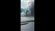 Турски тир с памук изгоря на Прохода на Републиката