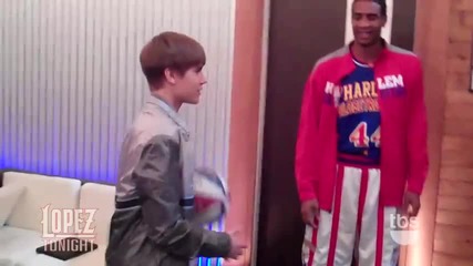 Justin Bieber Backstage at Lopez Tonight