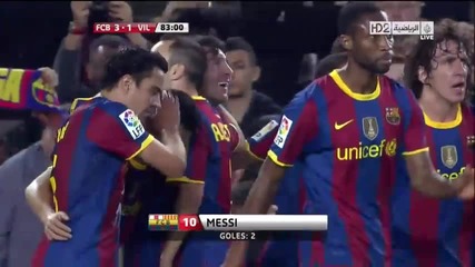 Fc Barcelona 3 vs 1 Villareal Cf (13.11.2010) 