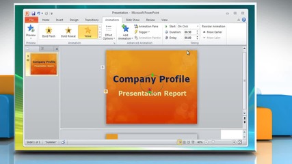 Microsoft® Powerpoint 2010: How to animate text in a presentation on Windows® Vista?