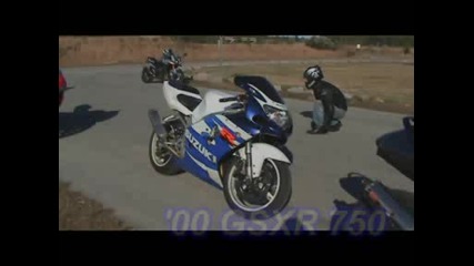 suzuki hayabusa vs suzuki k2 vs yamaha r1 vs honda cbr 1000 rr vs kawazaki zx10 r