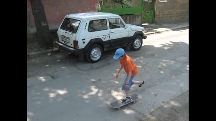 Ollie on a skateboard