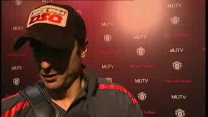 Бербатов дава интервю след мача с Ливърпул на когото вкара 3 гола!!! 
