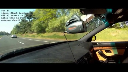 [race] E39 M5 vs. Lamborghini Gallardo and Theory of Acceleration (hd)
