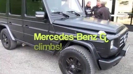 Mercedes G 63 Amg преодолява препяствие