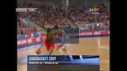 Turcia - Ispania posledni minuti Eurobasketball 2009