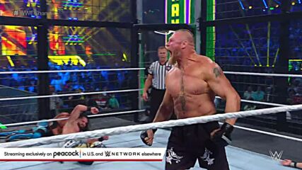 Brock Lesnar eliminates Seth “Freakin” Rollins and Riddle: WWE Elimination Chamber 2022 (WWE Network Exclusive)
