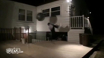 Epic Ball to Face Sends Shopping Bag Flying 