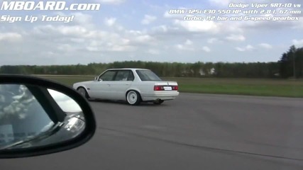 Dodge Viper Srt-10 vs Bmw 325i E30 tuned [hd 720p]