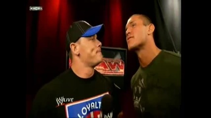 John Cena & Randy Orton backstage Raw 2009