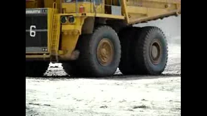 Close - Up Komatsu Mining Truck