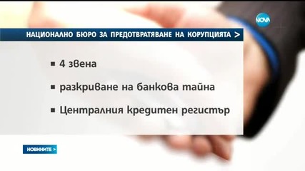 Обединяват четири звена в борбата с корупцията във властта