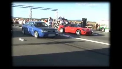 Audi S2 Coupe Vs.dodge Viper 8.6 V10 Drag Race 