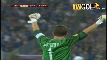 Левски - Гент 3:2 (всички голове) 