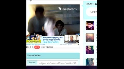 One Direction twitcam 8/30/12 Част 1