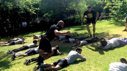 Cezar Bononi and Adrian Jaoude race each other at WWE tryout in Chile