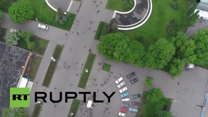 Russia: Drone captures the 'Automobile Organ' made of retro Soviet cars