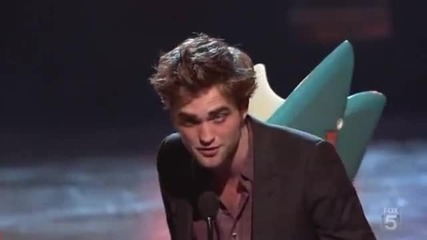 Robert Pattinson and Megan Fox accepting Choice Hottie awards Teen Choice Awards 2009