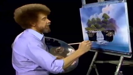 S07 Радостта на живописта с Bob Ross E06 - мъглив водопад ღобучение в рисуване, живописღ