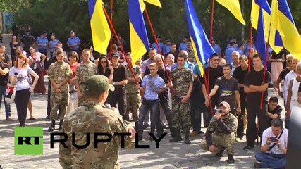 Ukraine: Odessa nationalists rally for those arrested for killing reporter Oles Buzina