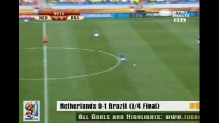 World Cup 2010 Холандия 2 - 1 Бразилия - Феноменален Обрат за Холандия! 
