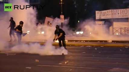 Greek Debt Deal Protesters Pelt Police with Molotov Cocktails