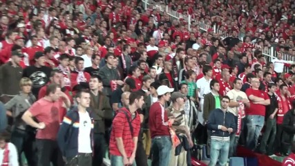Български химн fans singing national himn Cska Sofia vs Fulham London match 17.09