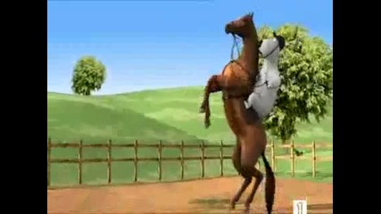 Мечката язди кон